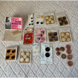 Vintage 60s 70s Mixed Button Lot Walbead, Le Bouton, Fashion Tone, Prims, + More